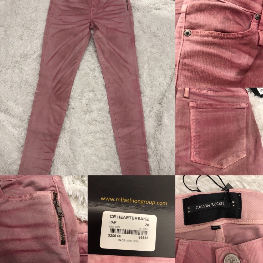 Calvin Rucker Rose Pink Tie-Dye Skinny Jeans